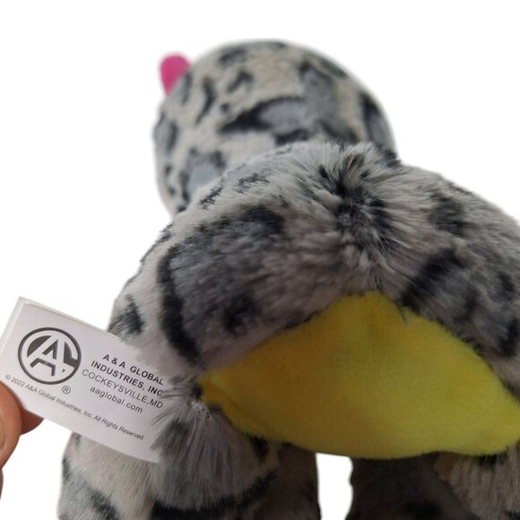 A&A Global Industries Gray Leopard Cheetah Cat Plush Stuffed Animal 8.5" - Picture 6 of 6